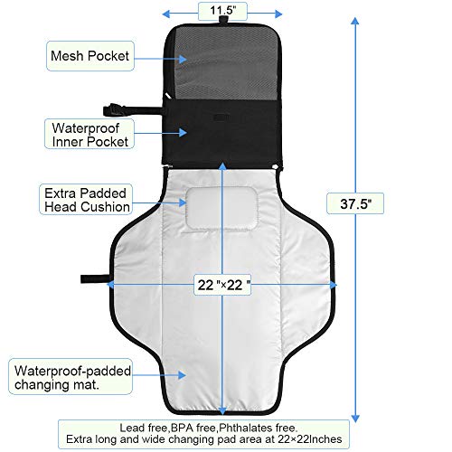 image for Portable Diaper Changing Pad Lekebaby Cushioned Portable Changing Mat 