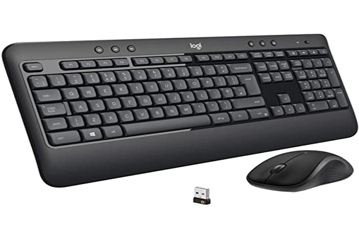 Logitech MK540 Wireless Keyboard and Mouse Combo for Windows, 2.4 GHz Wireless with USB Unifying Receiver, Wireless Mouse, Multimedia Hot Keys, 3-Year Battery Life, PC/Laptop, QWERTY Italian Layout