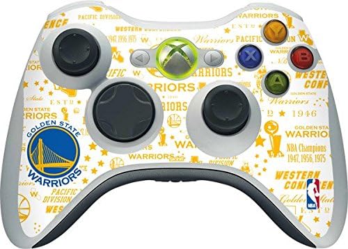Skinit Decal Gaming Skin Compatible with Xbox 360 Wireless Controller - Officially Licensed NBA Golden State Warriors Historic Blast Design