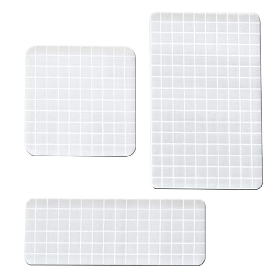 knowing 3 Stück Dick Stempel Block Acryl Block mit Gitterlinien,Transparentes Acryl, 3 Spezifikationen (2 Rechteckig, 1 Recht