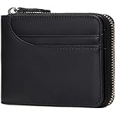 GOIACII Wallets for Men Genuine Leather Front Pocket Wallet RFID Zip Around Bifold Credit Card Holder | RFID, Zip Around, Bifold, Credit Card Holder
