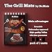 Grill Mats Set By Dr. Mats Non-Stick 100% PTFE Material, 500°F Heat Resistant, Dishwasher Safe 15.74”x 13” Baking Mat, Compatible With Electric, Charcoal & Gas Grills + FREE BBQ CookBook E-Book