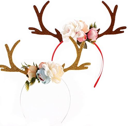 [2 Pack] Christmas Stag Girl Headband and Easter Party Headband (#3)