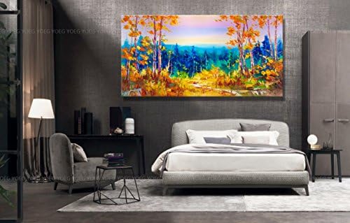 YOEG ART Modern Abstract Decoration Heart Life Tree Oil Painting Home Picture For Living Room Wall Art Canvas Decor (16x32inch)