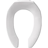 BEMIS 1955CT Commercial Open Front Plastic Toilet Seat, Heavy Duty Industrial Seat without Lid, Secure Installation for Long 