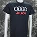 Audi Chrome Photographic Logo on a Black T Shirt Medium
