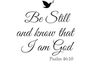 Newclew Be Still and Know That I am God Psalm 46:10 Wall Art Sayings Vinyl Sticker Décor Decal Prayer Church Jesus Pray