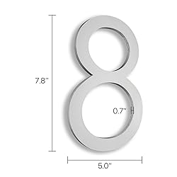 SONFILY 8 Inch Silver House Numbers For Address On