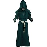 GOLDSTITCH Friar Medieval Hooded Monk Renaissance Priest Robe Costume Cosplay