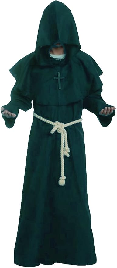 Amazon.co.jp： 中世 修道士 フード付き ルネサンス 修道僧 司祭 ローブ コスチューム コスプレ: 服＆ファッション小物