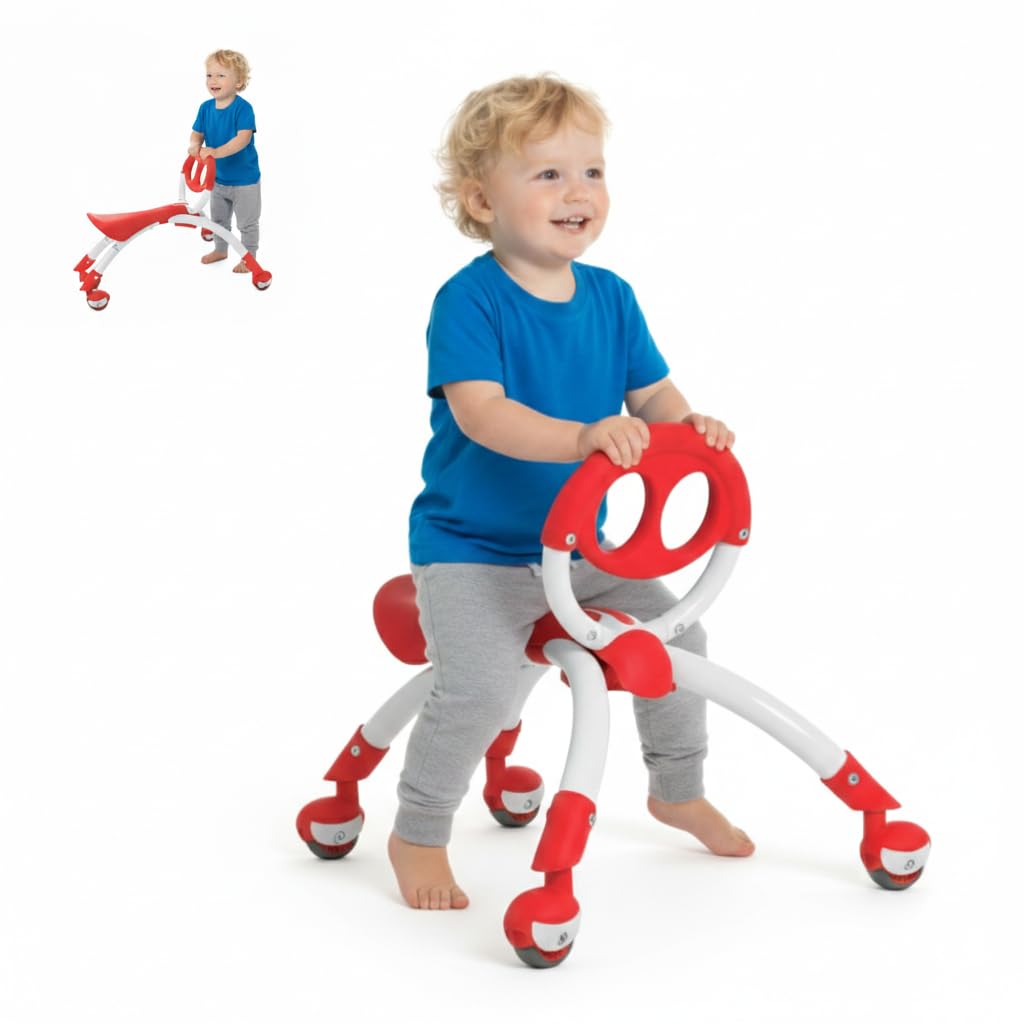 YBIKE Pewi Walking Ride On Toy - Toddler Walker for Ages 9 Months to 3 Years Old, 10 inches, Red, One Size (YPIW1) Image