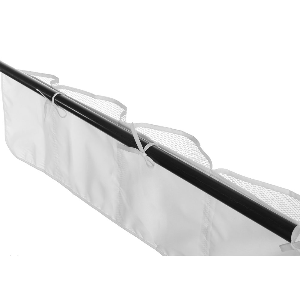 Angla Baby Bed Room Nursery Hanging Organizer Caddy Side of Crib Storage Tidy Bag Mesh 5 Pockets Diaper Containers Toys Hanging Storage Bag White