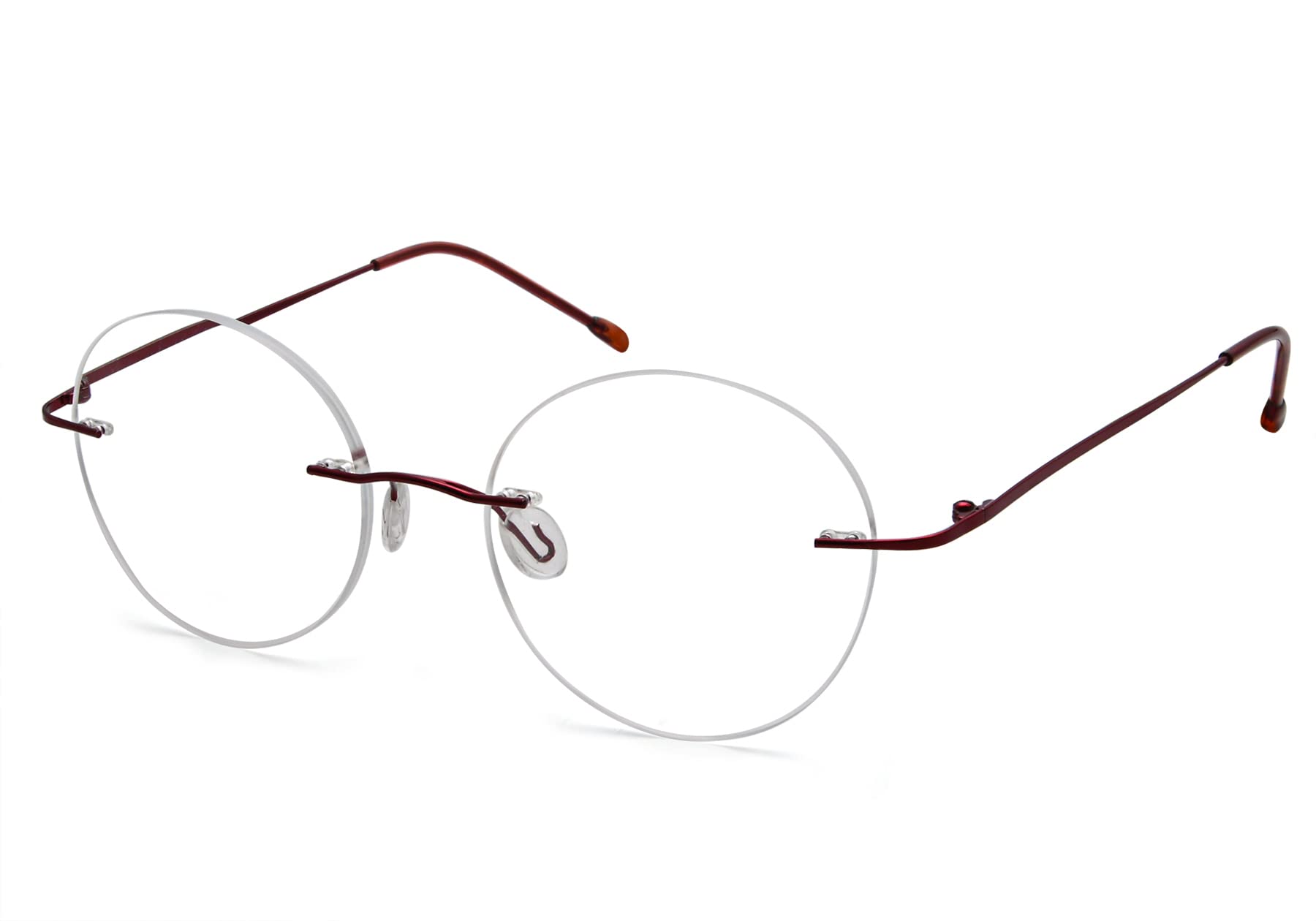 Eyekepper Frameless Reading Glasses Women - Round Rimless Readers Men Red +1.50