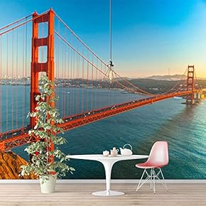 Wall Murals for Bedroom Brooklyn Bridgeand Newyork City Large Removable Wallpaper Peel and Stick Wall Stickers - 66x96 inches