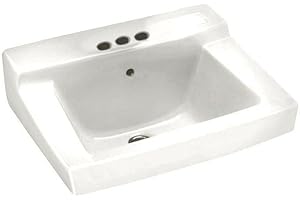American Standard 0321.026.020 Declyn 4-Inch Centerset Wall Mount Sink, White, 1.25 Inch, Model:0321026.020