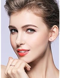 BAMOER Twist Fate 2 bandas Eternity Promise Anillos Love Wedding Jewelry Sets en plata de ley 925 con oro rosa y CZ