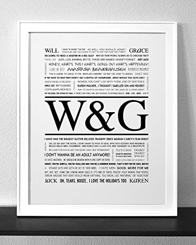 Customized Will & Grace Quotes Art Print Frame Not Included
