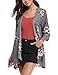 Abollria Women 3/4 Sleeve Floral Chiffon Casual Loose Kimono Cardigan Capes Grey