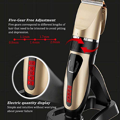 Goglor Hair Clipper Beard Trimmer,Electric Rechargeable Hair Cutting Kit Hair Trimmer Cordless Upgraded 1 Set (18 Pieces) Stainless Steel for Men&Kids,with Hair Clipper Teeth Cut Flat Cleaning Brush