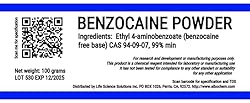 Benzocaine, High Purity, Reagent, 100 Grams