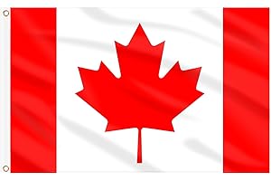AhfuLife Canada Flag 3 x 5 Ft, Large Canadian Flags for Outside - Double Side with Brass Eyelets for Olympic Party Decoration