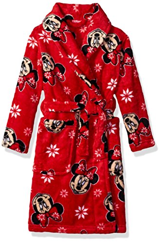 Disney Girls' Big Minnie Mouse Robe, Red, 8