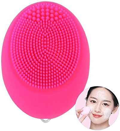 Portable Mini Electric Facial Cleansing Brush,Sonic Rechargeable Waterproof Silicone Face Cleanser,Body and Face Scrubber Skin Microdermabrasion Exfoliator and Massager Skin Care Tool (rosy)
