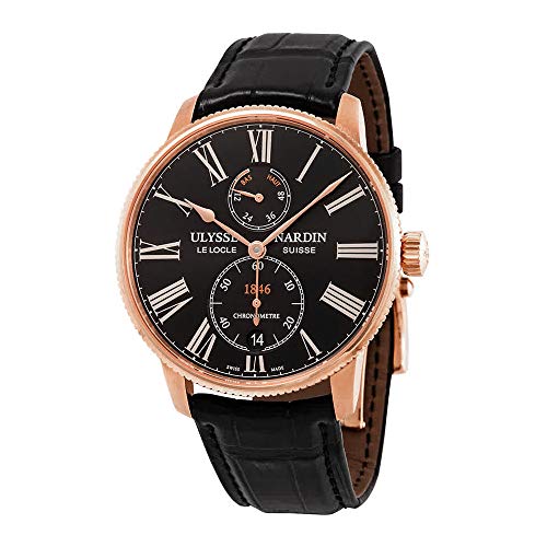 Ulysse Nardin Marine Torpilleur Reloj automático de hombre con esfera negra de oro rosa de 18 quilates 1182-310/42