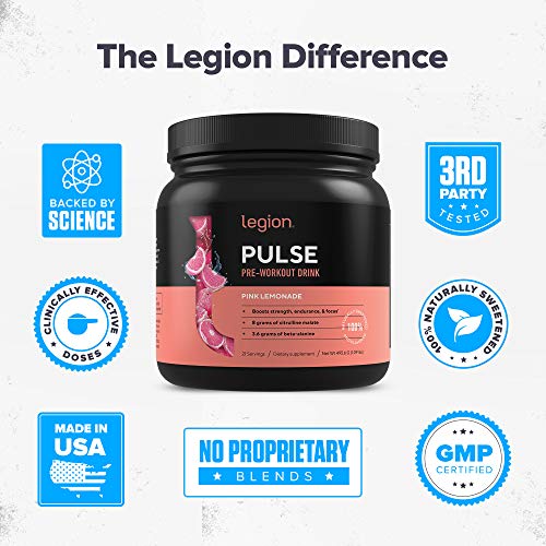 Legion Pulse Pre Workout Supplement All Natural Nitric Oxide