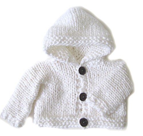 KSS Handmade White Hooded Sweater/jacket 98cm 3T