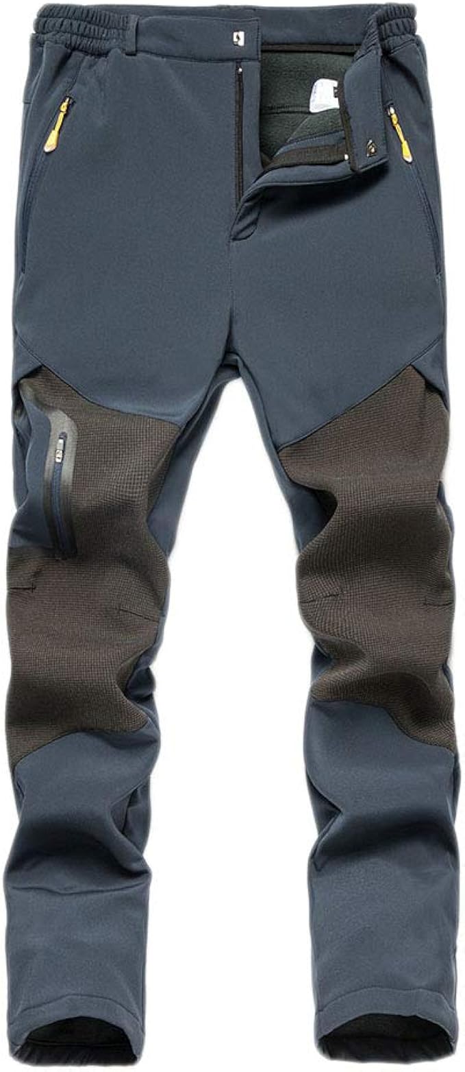 Homme Pantalon Thermique Softshell Confortable Doublé Polaire CoupeVent Imperméable Pantalons