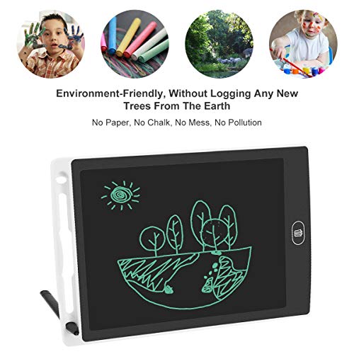 LCD Writing Tablet, 8.5" Electronic Drawing Erasable Tablet for Kids, Handwriting Drawing Board Doodle Pad with Memory Lock Gift for Kids and Adults at Home, School and Office (White)