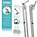 Knox Boom Microphone Stand - Adjustable Scissor Arm Suspension Mic Holder - Table Mount, Durable Steel, 360° Rotation, 30” Silver - Studio Broadcasting, Voice Over, Podcast Recording