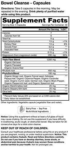 Renew life organic bowel cleanse, 150 capsules