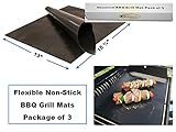 3-Pack of Premium BBQ Non-Stick Grill Mats 15.75