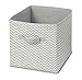 mDesign Chevron Fabric Closet Storage Organizer Cube for Toys, Sweaters, Accessories - Taupe/Natural