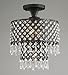 Jojospring Melinda 3-light Antique Black/ Crystal Flush-mount Chandelier