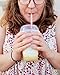 160-Pack Paper Straws - White, Yellow, Green, and Peach Colored Fun Biodegradable Drinking Straws with Floral Designs - 7.75 inches