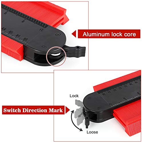 AUTUY 2 Pieces Contour Gauge Duplicator with Lock Contour Gauge Profile Tool 5-inch and 10-inch Copy Tool Measuring Ruler Irregular Shape Copy Tool