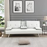 Eafurn Convertible Futon Bed, Soft Faxu Leather
