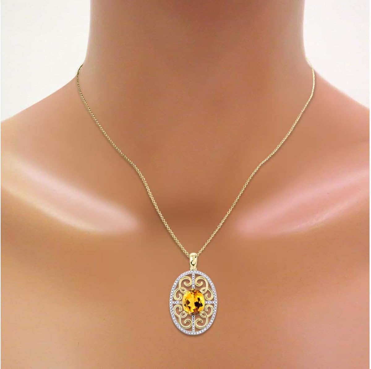 Diamond \u0026 citrine/Yellow Topaz Pendant 