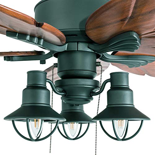 Prominence Home 5067401 New Zealand Tropical Ceiling Fan, 52", Dark