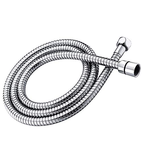 BARROCK Shower Hose 98-Inch Extra-Long Flexible Stainless Steel 304 for Handheld Showerhead and Hand Held Sprayer Head Wand Extension Replacement with Brass Swivel Connectors Anti-twist Chrome - Thumbnail 7