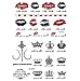 Metallic Temporary Tattoos - 12 Sheets Premium Boho Flash Tattoos for Women Girls,Over 150 Design Body Art Henna Sticker Patten Type:Lace ,Feathers,Bird,DIY Letters ,Crown,Deer Lips Temporary Tattoos