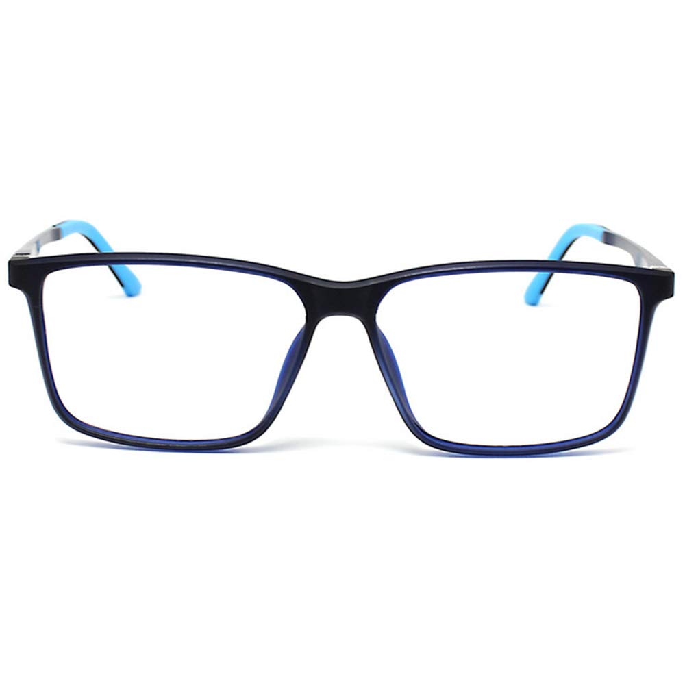 Anti-blue light reading glasses for men and women Blue light filter Computer reading aid Spring hinge Tr glasses (Blue ， + 1.0）