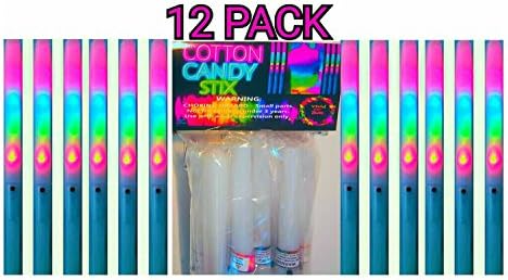 LED Cotton Candy Stix can be used as Cotton Candy Cones these Cotton Candy Cones have 8 different functions fun LED light up toy pack of 12 comes with batteries