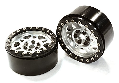 Integy RC Model Hop-ups C26568SILVER Billet Machined 12 Spoke Off-Road 2.2 Size Wheel (2) for 1/10 Rock Crawler