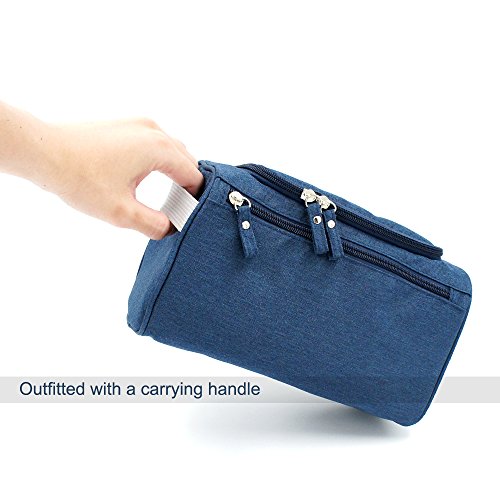 Travel Toiletry Bag Waterproof Zip Organizer Hanging Cosmetic Makeup Shower Bag With Large Compartment for Men Women for Trip Vacation Gym (Blue)