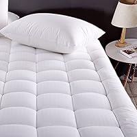 Merous Queen Size Cotton Mattress Pad Down Alternative Mattress Cover - Hypoallergenic Fitted Quilted Mattress Topper - S...