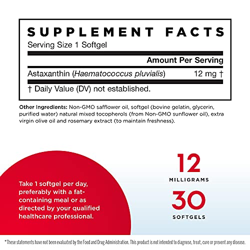 Jarrow Formulas Astaxanthin 12 mg 30 Servings (Softgels) Algal